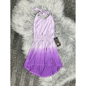 La Miniatura Purple Halter Girls DESIGNER Dress Size 2 (MSRP $78)